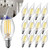 DAYBETTER E12 LED Bulb Dimmable, Chandelier Light Bulbs, Candelabra Light Bulbs 60 Watt Equivalent, 5000K Daylight White, 5.5W 600LM, Flame Tip Vintage Flame Light Bulb, 12 Pack