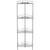 HuggieGems 4 Tier Floor Standing Corner Shower Caddy Organizer Shelf with Hooks, Bathroom Shelves Stand Rack, Gray