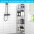 HuggieGems 4 Tier Floor Standing Corner Shower Caddy Organizer Shelf with Hooks, Bathroom Shelves Stand Rack, Gray