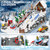Winter Ski Resort Building Block, City Ski and Climbing Center Building Block with Ski Shop and Snowmobile, Ski Slope Block for Winter Sports Play, Fun Gift Idea for Kids and Ski Fans, 2200Pcs