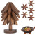 MoMoxi Wooden Trivets 5 Wooden Trivets+1 Stand Tree Shape Trivet Set Foldable Kitchen Wooden Trivet for Teapot Kitchen Counter Pot,Bowl,Teapot,Hot Pot Holders