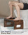 BLUEWEST Foldable Poop Stool, Acacia Wood Toilet Stool for Potty Training, 7 Inch Collapsible Bathroom Aid, Folding Non-Slip Squat Platform for Adults (Walnut, 16.9''L x 8.7''W x 7.1''H)