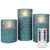 Blue Flameless Candles Set with Remote Control, Flickering LED Battery Operated Pillar Candles, Timer Function, 3 Sizes (3x4, 3x5, 3x6), Safe, Realistic Flame Effect, Perfect for Home Decor, Christmas