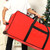 HOMEST Christmas Tree Storage Bag, Fits for 4.5-7 ft Xmas Artificials, Zippered Bag with Reinforced Carrying Handles and Wheels, Red (Bag Only)