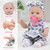 Ecore Fun 12 Inch Baby Doll with Clothes and Accessories,16 Pcs Reborn Alive Doll Playset Sets Include 12 Inch Doll,2 Sets of Clothes,Headband,Soft Socks,Tableware ,Feeding Bottle, Diapers,Nipple