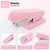 SKYDUE Pink Desk Accessories 10Pcs, Rotating Pen Holder for Desk, Stapler, Staple Remover, Tape Dispenser,2pcs Tape Refills, Binder Paper Clips Kit, Scissor,Pink Office School Supplies