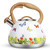 Tea Kettle, Toptier Teapot Whistling Kettle with Wood Pattern Handle Loud Whistle, Food Grade Stainless Steel Tea Pot for Stovetops Induction Water Kettle, 2.7-Quart Butterfly