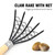 laffoonparts 2 Pcs Claw Rake Hand with Basket, Clamming Claws with Mesh Net Oyster Shell Digging Dig Seafood Clam Scraper Tool Accessories for Beach Clam Scraper