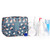 Narwey Hanging Toiletry Bag for Women Travel Makeup Bag Organizer Toiletries Bag for Travel Size Cosmetics Essentials Accessories (Blue Flower)