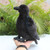 POPOTATO Large Crow Stuffed Animal Realistic 9.44'' Black Crow Plush Stuffed Animal Pillow Soft Little Bird Raven Stuffed Doll for Friends Gifts