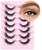 Lashes Natural Look Faux Mink Lashes Wispy Eyelashes Short Natural False Lashes Cat Eye 6D Volume Strip Lashes Pack 7 Pairs