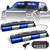 HLauto 604N Emergency Dash Strobe Lights: 2x16.8 inch Blue White Security Light w/Take Down, 48 LED Safety Flashing Warning Hazard Interior Windshield Light Bar for Trucks Vehicles