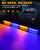 HLauto 6Z4J Emergency Dash Strobe Lights: 2x16.8 inch Blue Amber Safety Lights, 48 LED Flashing Warning Hazard Interior Windshield Visor Traffic Light Bar for Trucks, Construction Vehicles