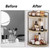 Fixwal Corner Bathroom Counter Organizer, 3 Tier Rustic Bathroom Organizer, Wood Countertop Storage Tray for Vanity, Kitchen, Bedroom (Light Brown)