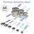 CuttleLab 22-Piece Stainless Steel Measuring Cups and Spoons Set, Tad Dash Pinch Smidgen Drop Mini Measuring Spoons, Measuring Stick Leveler, Measurement Conversion Chart Fridge Magnet, (Farmhouse)