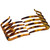 Parcelona French Crab Interlocking Savana Light Shell Medium 2 1/4" Celluloid No Slip Ponytail Updo Clips Flexible Sturdy Hold Hair Clips Side Comb for Women and Girls, Made in France Brown