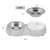 SAVORI Small Dog Bowls, Handmade Bling Rhinestones Stainless Steel Pet Bowls Double Food Water Feeder for Puppy Cats Dogs Cats (AB Color-320ml)