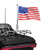 Motorcycle Flag Pole Fold Down 90° and American Premium Double Sided USA Flag Flagpole Holder Bracket Fit for 1/2'' Round Tubular Luggage Racks For Harley Touring Spring Honda Goldwing etc.