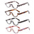 4 Pairs of Colorful Fashion Half Moon Frame Reading Glasses Spring Hinge Male and Female Readers (Multicoloured, 2.75)