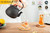 Toptier Tea Kettle for Stove Top, Cast Iron Teapot Stovetop Safe with Infusers for Loose Tea, 54 oz, Black