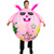 EWEP Easter Bunny Inflatable Costume Blow Up Rabbit Suit Fancy Dress Jumpsuit Cosplay Party for Adult, Pink