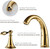 Beelee Gold Solid Brass Widespread Bathroom Faucet 3 Hole Two Handle Deck Mounted Faucet High Arc Lavatory Sink Taps with Ceramic Valve and 2 Hoses, Without Drain