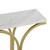 Suzanne Slim Metal Console Table with Faux Marble Top, Gold Finish
