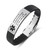 Ashleymade Free Engraving Silicone Adjustable Medical Bracelets Sport Emergency ID Bracelets for Men Women Waterproof Stainless Steel Medic Alert Bracelets for Adults (ID engraving)