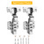 Luokim 2pcs Half Overlay Cabinet Hinge Frameless Concealed Door Hinges European Soft Closing Four-Hole Mounting Plate Hinges Nickel Plated Finish