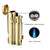 Cigar Torch Lighter with Punch Butane Refillable Lighters 2 Jet Flame Torch Strong Windproof Without Gas (Gold)
