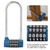 Long Handle Lock 5-Position Combination Padlock - Gym, lockers, Warehouse, Door Handle, Outdoor, File Cabinet, Fence, Buckle and Storage - Hardened Steel, Cut-Proof, keyless Reset Combination, Blue