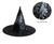 Hooin Halloween Reversible Sequin Witch Hat. Reversible Sequin Costume Party Hat. (Black & Silver)
