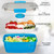 Hotop 3 Pcs Salad Lunch Container for Adult 68 oz Large Bento Lunch Box Salad Bowl with 5 Compartments Dressings Container Bento Style Tray for Toppings(Blue, Green, Pink)