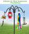 Tikimilor 4-Hooks Shepherds Hooks for Outdoor, 60" Heavy Duty Bird Feeder Pole with 5 Prongs Base, Adjustable Garden Hook for Hanging Solar Light, Lanterns, Plant, 2pack