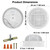 2 Pack 8" Bulkhead LED Light-White Round Nautical Lights 8" LED Sauna Light Fixture 3000K,1500 LM,15W Nautical Bulkhead Outdoor Light White Round
