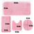 Huniupore 4 Piece Non Slip, Toilet Lid Cover and Contour Mat, Bath Mats Shower Mats Bath Rug Mat for Tub Toilet Bathroom (Pink)