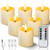 Homemory Rechargeable Flameless Candles with Timer Remote, 2" x 2" Realistic Battery Operated LED Votive Tea Lights, 6Pack Electric Fake Candle in Warm White (USB Charging Cable Included)