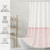 Seasonwood Pink Shower Curtain Tassel White Fabric Long Shower Curtain for Bathroom Decor,Striped Shower Curtains,84 Inch Shower Curtains Waterproof 72 x 84