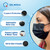 100 Pack Medical Grade Black Disposable Face Masks-Protective 3 Ply Face Mask for Adults, Comfortable,Soft, Breathable