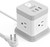 Power Strip with USB, FDTEK Flat Plug Extension Cord with 4 Outlets and 3 USB(1 USB C), 5 FT Power Cord Desktop Charging Station, Overload Protection, Compact Portable for Travel Home Office
