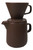 Ebros Gift Colorful Matte Finish Porcelain Portable Personal Artisan Hand Crafted Barista Style Coffee Maker Carafe Pot Flask With Pour Over Dripper Filter Cup Set (Brown)