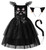ReliBeauty Black Cat Costume for Girls Kitty Costume Halloween Toddler Dress with Accessories, 4T-4/110 ReliBeauty Black Cat Costume for Girls Kitty Costume Halloween Toddler Dress with Accessories, 4T-4/110