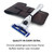 Parker Travel Razor – Compatible with Gillette® Mach3® Cartridges – Compact Chrome Brass Handle with Premium Buffalo Leather Case for Men’s Grooming & Travel
