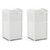Suncast Wicker Plastic Outdoor Hideaway 33 Gallon Trash Can Bin with Latching Lid for Backyard, Deck, or Patio Use, White (2 Pack)