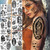 TASROI 6 Sheets Large Chicano Temporary Tattoos For Men Women Adult, Chicana Guadalupe Gangster Fake Tattoos Prisoner Day of the Dead, Halloween Mexico Tattoo Stickers, Tatuajes Temporales Autocolante