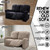 ULTICOR Reclining Love Seat Sofa Cover (6 Piece, Taupe), 48-65'' L, Velvet Stretch, Soft, Washable
