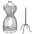 MyGift Vintage Style Black Metal Adjustable Dress Form Mannequin for Women, Garment Rack Form Fitting Dress Display Stand