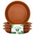 4 Pack of 12 inch Plant Saucers - Heavy Duty Plastic Plant Tray, Durable and Thicker Flower Pot Saucers for Indoors Outdoors Planters, Terracotta