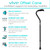 Vive Walking Cane for Women, Men, Elderly - Patented Offset Grip - Lightweight Adjustable Walking Aid with a Non-Slip Tip - Sturdy Balancing Mobility Aid for Seniors, Supports Up to 250lbs