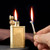 2 in 1 Lighetr Permanent Match Antique Style Flint Wheel Kerosene Lighter with Permanent Match (Brass)